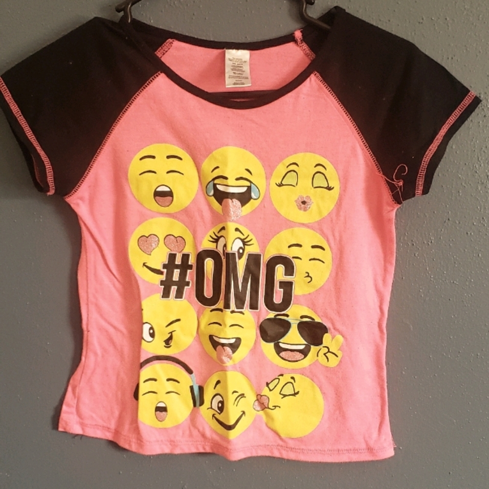Girls emoji faces sleepshirt pink size 8/10